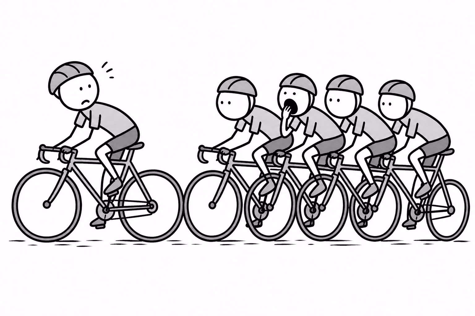 The leader is straining. The pack is drafting three to six months back, and one of them is yawning.