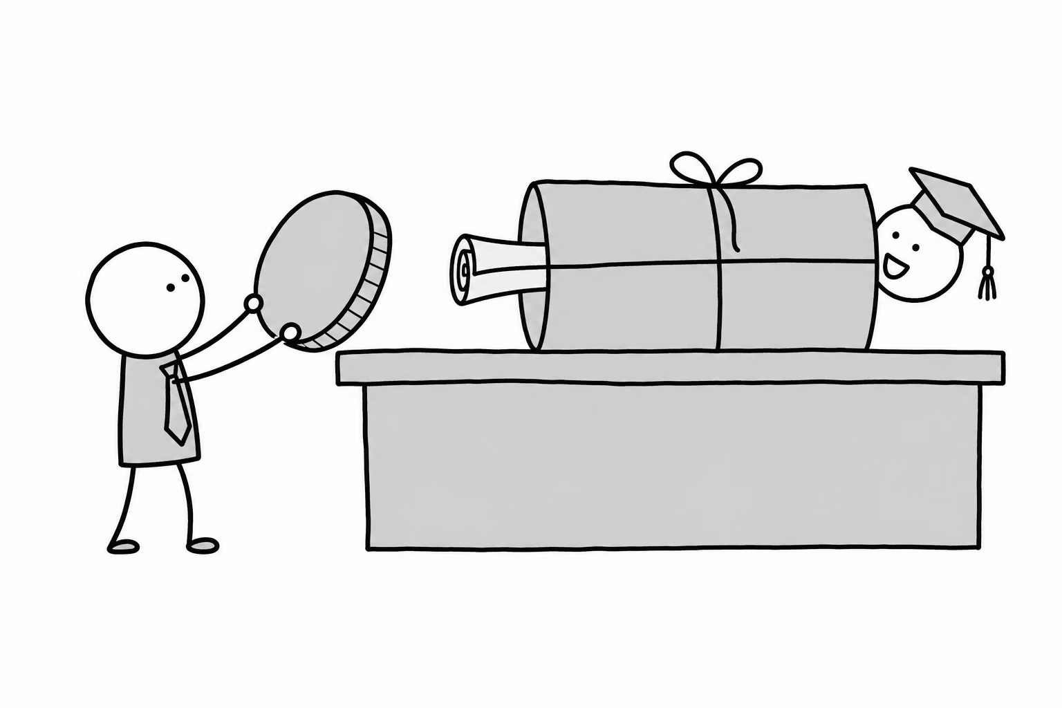 The firm pays for the document end of the parcel. The graduate end ships anyway, at no extra charge.